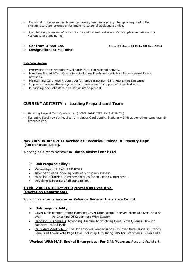 Forex operations job description