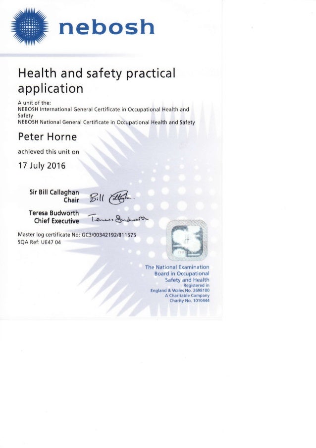 Health and safety practical application