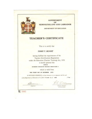 Teacher's Certificate
