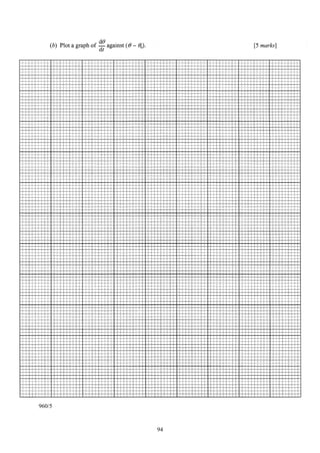 dθ
   (b) Plot a graph of        against (θ − θ 0 ) .        [5 marks]
                         dt




960/5


                                                     94
 