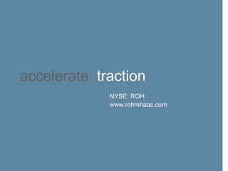 Rohm & Haas 3Q earnings release