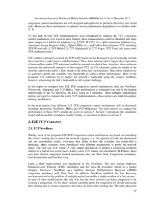PERFORMANCE EVALUATION OF SELECTED E2E TCP CONGESTION CONTROL MECHANISM ...