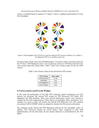 PERFORMANCE EVALUATION OF SELECTED E2E TCP CONGESTION CONTROL MECHANISM ...