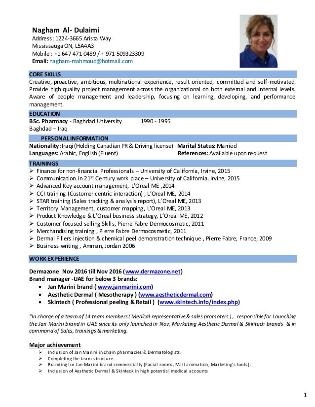 resume medical representative