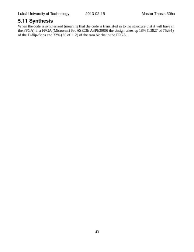 Master thesis fpga