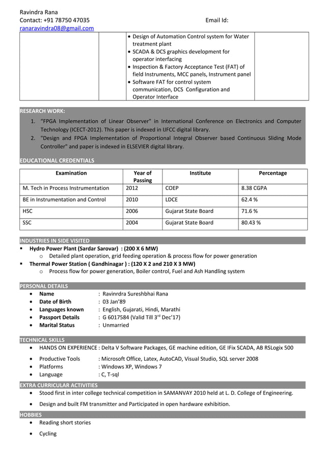 Ravindra_Resume | PDF