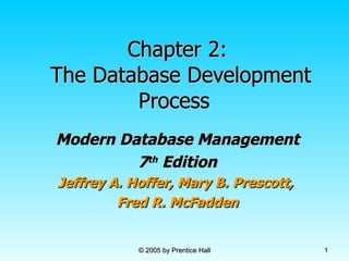 Chapter 2:  The Database Development Process  Modern Database Management 7 th  Edition Jeffrey A. Hoffer, Mary B. Prescott,  Fred R. McFadden 