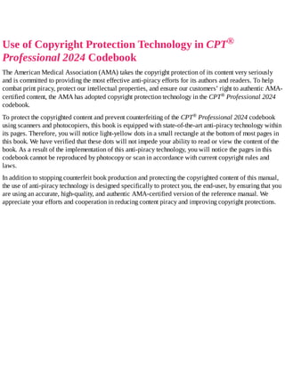 CPT Professional 2024 1st Edition American Medical Association | PDF