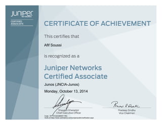 Juniper Code Junos certificate | PDF