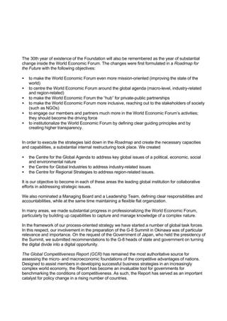 world economic forum Annual Report 1999/2000 | PDF