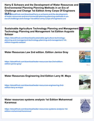 Water resources planning and management R Quentin Grafton | PDF