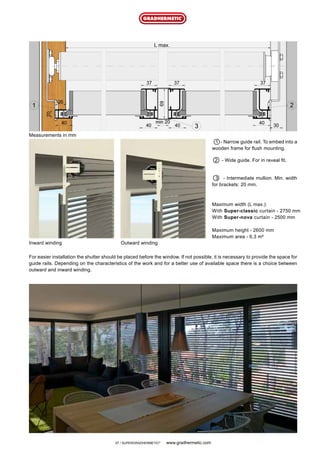Rails Inwards Roller shutter Supergradhermetic - Gradhermetic | PDF