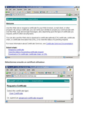 Sélectionnez ensuite un certificat utilisateur.
 