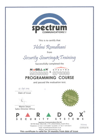 Certificat Spectrum