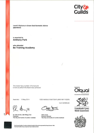 City  Guilds Certificate