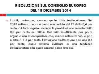 Risoluzione sulle comunicazioni del Presidente del Consiglio sul Consiglio Europeo del 18 dicembre 2014