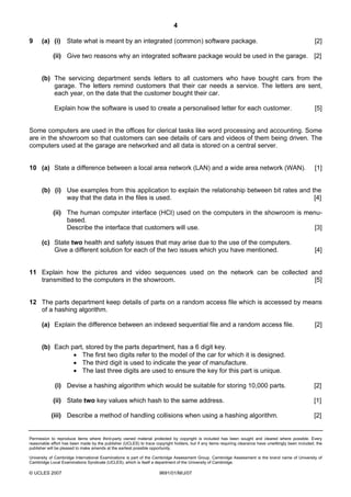 Computing 9691 Test paper Paper 1 for May / June 2007 Cambridge | PDF