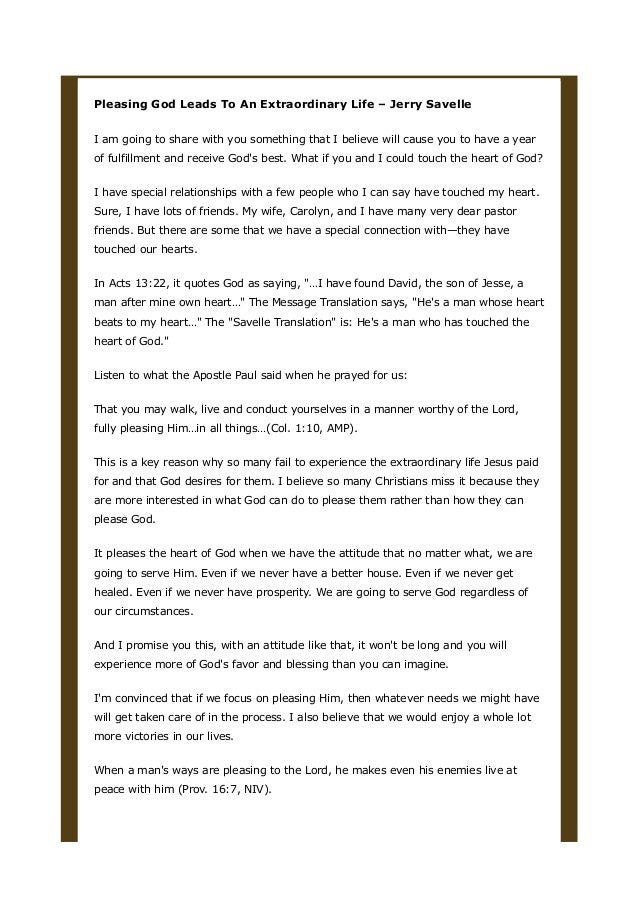96956534 Pleasing God Leads To An Extraordinary Life Jerry - 