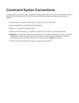 • Table of Contents
• Index
Web Security Field Guide
BySteve Kalman
Publisher: Cisco Press
Pub Date: November 08, 2002
ISBN: 1-58705-092-7
Pages: 608
Hands-on techniques for securing Windows(r) servers, browsers, and network communications.
Create effective security policies and establish rules for operating in and maintaining a
security- conscious environment
Learn how to harden Windows multi-user platforms, including NT, 2000, and XP
Understand secure installation options for Windows web servers and how to enhance
security on existing web and FTP server installations
Improve security at the end user's workstation, including web browsers, desktops, and
laptops
Evaluate the pros and cons of installing a certificate server and becoming your own
Certification Authority
Learn the Cisco PIX Firewall and Cisco IOS Firewall architecture and how to apply Cisco
standard and extended access lists
Discover ways to test the current state of security and keep it up to date
Learn to engage end users as part of the overall network security solution
While the Internet has transformed and improved the way we do business, this vast network and
its associated technologies have opened the door to an increasing number of security threats.
The challenge for successful, public web sites is to encourage access to the site while eliminating
undesirable or malicious traffic and to provide sufficient levels of security without constraining
performance or scalability. The more reliant organizations become on the Internet to perform
daily jobs or conduct transactions, the greater the impact a breach of network security has. Just
as Cisco Systems has been an innovator in using the Internet to conduct business, so too is it a
market leader in the development and sale of products and technologies that protect data
traveling across the Internet. Yet a network security solution is only as strong as its weakest
link. Network attacks can occur at any point, including the network connection, the firewall, the
web server, or the client. Hardening the defenses at all these points is key to creating an
effective, all-encompassing network security solution.
Command Syntax Conventions
The conventions used to present command syntax in this book are the same conventions used in
theIOS Command Reference. The IOS Command Reference describes these conventions as
follows:
Vertical bars (|) separate alternative, mutually exclusive elements.
Square brackets [ ] indicate optional elements.
Braces { } indicate a required choice.
Braces within brackets [{ }] indicate a required choice within an optional element.
Boldface indicates commands and keywords that are entered literally as shown. In actual
configuration examples and output (not general command syntax), boldface indicates
commands that are manually input by the user (such as a show command).
Italics indicate arguments for which you supply actual values.
 