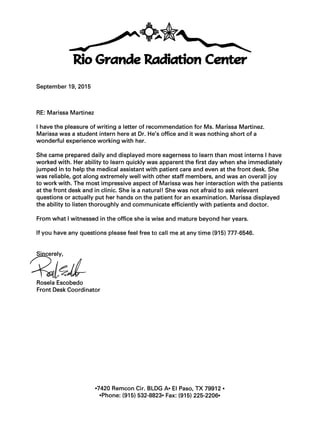 Rio Grande Radiation Reference