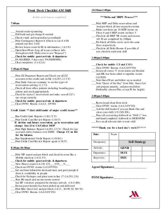 Fd Am Checklist 070415