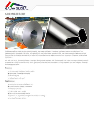 Cold Rolled Steel Specification