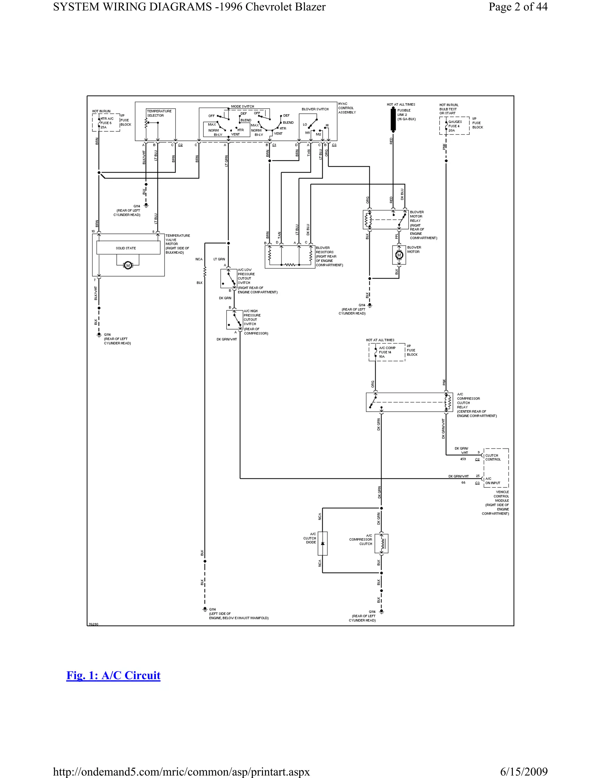 96 blazer all wiring diagrams PDF
