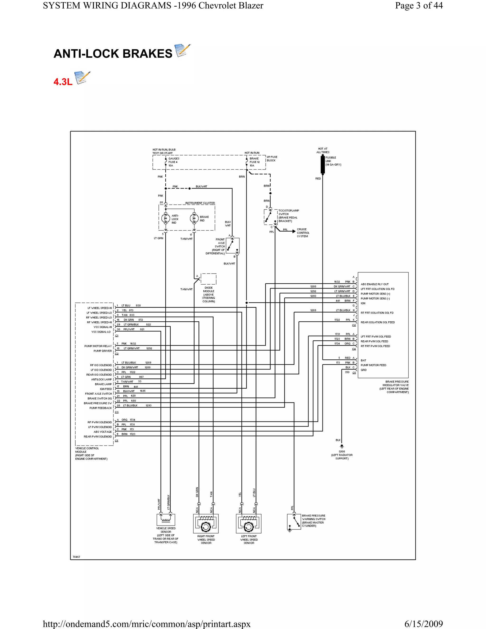 96 blazer all wiring diagrams PDF