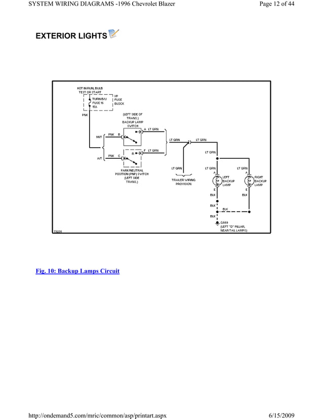 96 blazer all wiring diagrams PDF