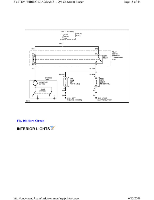 96 blazer all wiring diagrams PDF