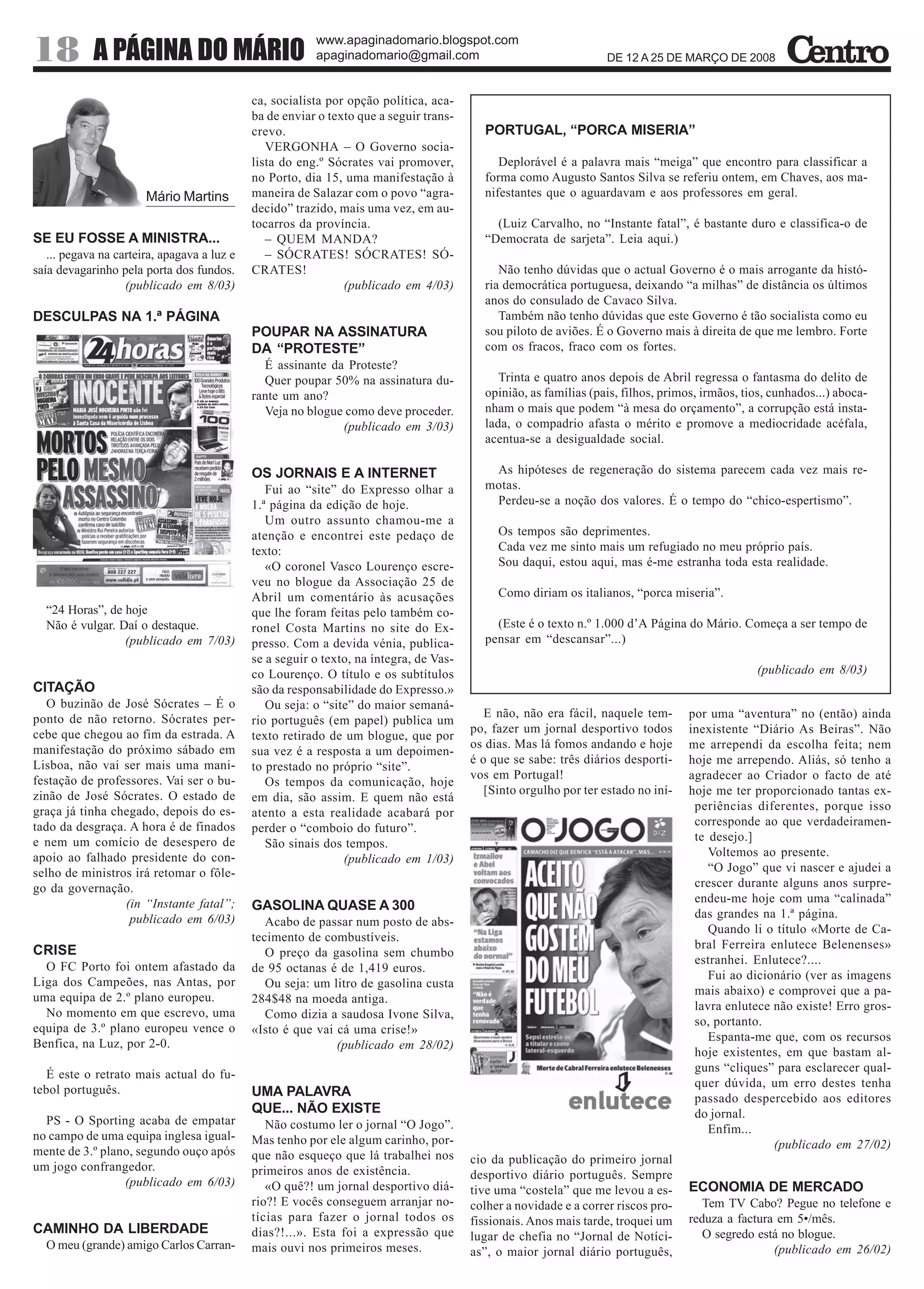 O Centro - n.º 46 – 12.03.2008