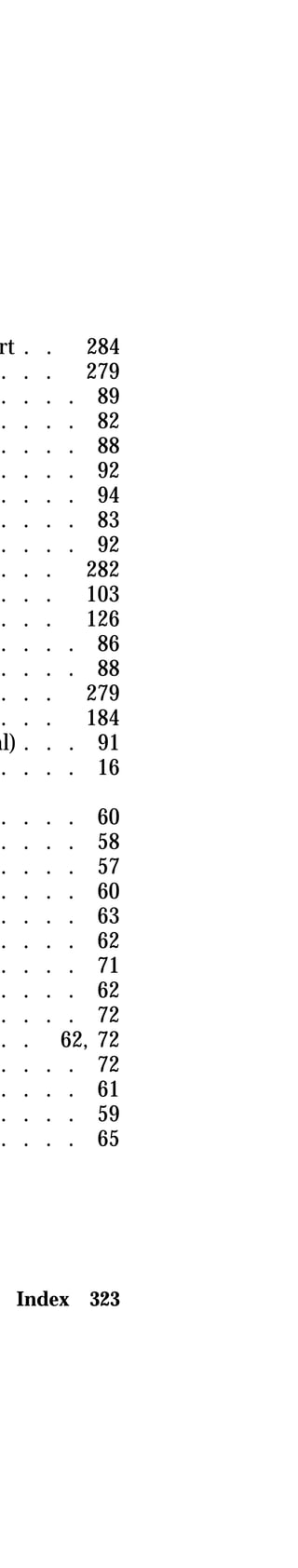 chart . . 284 
. . . 279 
. . . . 89 
. . . . 82 
. . . . 88 
. . . . 92 
. . . . 94 
. . . . 83 
. . . . 92 
. . . 282 
. . . 103 
. . . 126 
. . . . 86 
. . . . 88 
. . . 279 
. . . 184 
signal) . . . 91 
. . . . 16 
. . . . 60 
. . . . 58 
. . . . 57 
. . . . 60 
. . . . 63 
. . . . 62 
. . . . 71 
. . . . 62 
. . . . 72 
. . 62, 72 
. . . . 72 
. . . . 61 
. . . . 59 
. . . . 65 
Index 323 
 