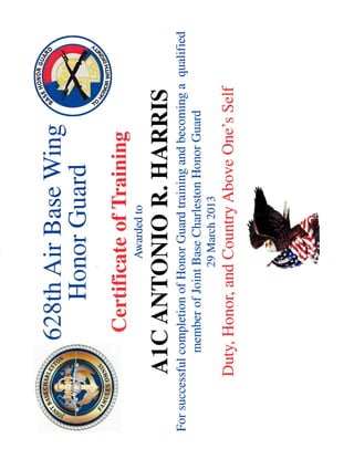 Honor Guard Certificate