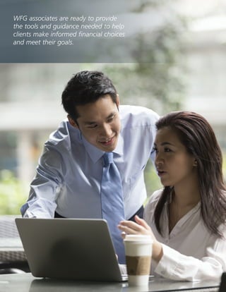 6
WFG associates are ready to provide
the tools and guidance needed to help
clients make informed financial choices
and meet their goals.
 