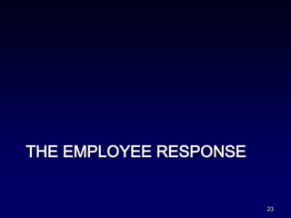 THE EMPLOYEE RESPONSE
23
 