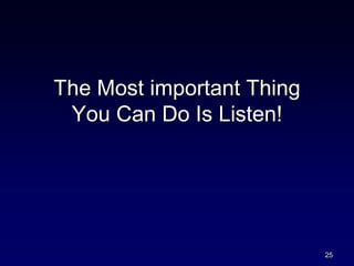 The Most important Thing
You Can Do Is Listen!
25
 