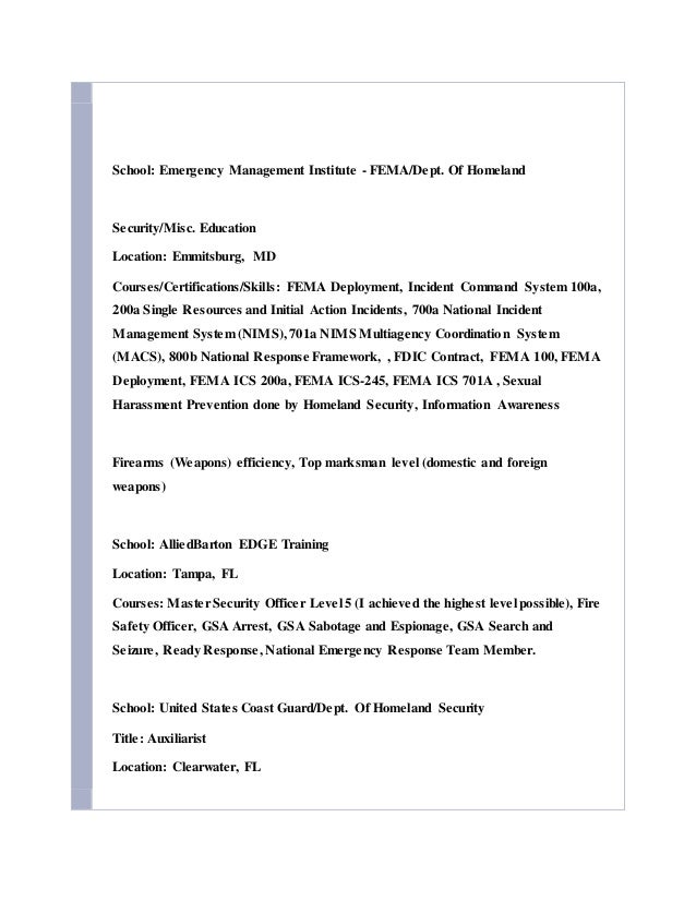 District commander resume