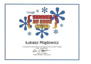 Google-SummerOfCode-Certificate