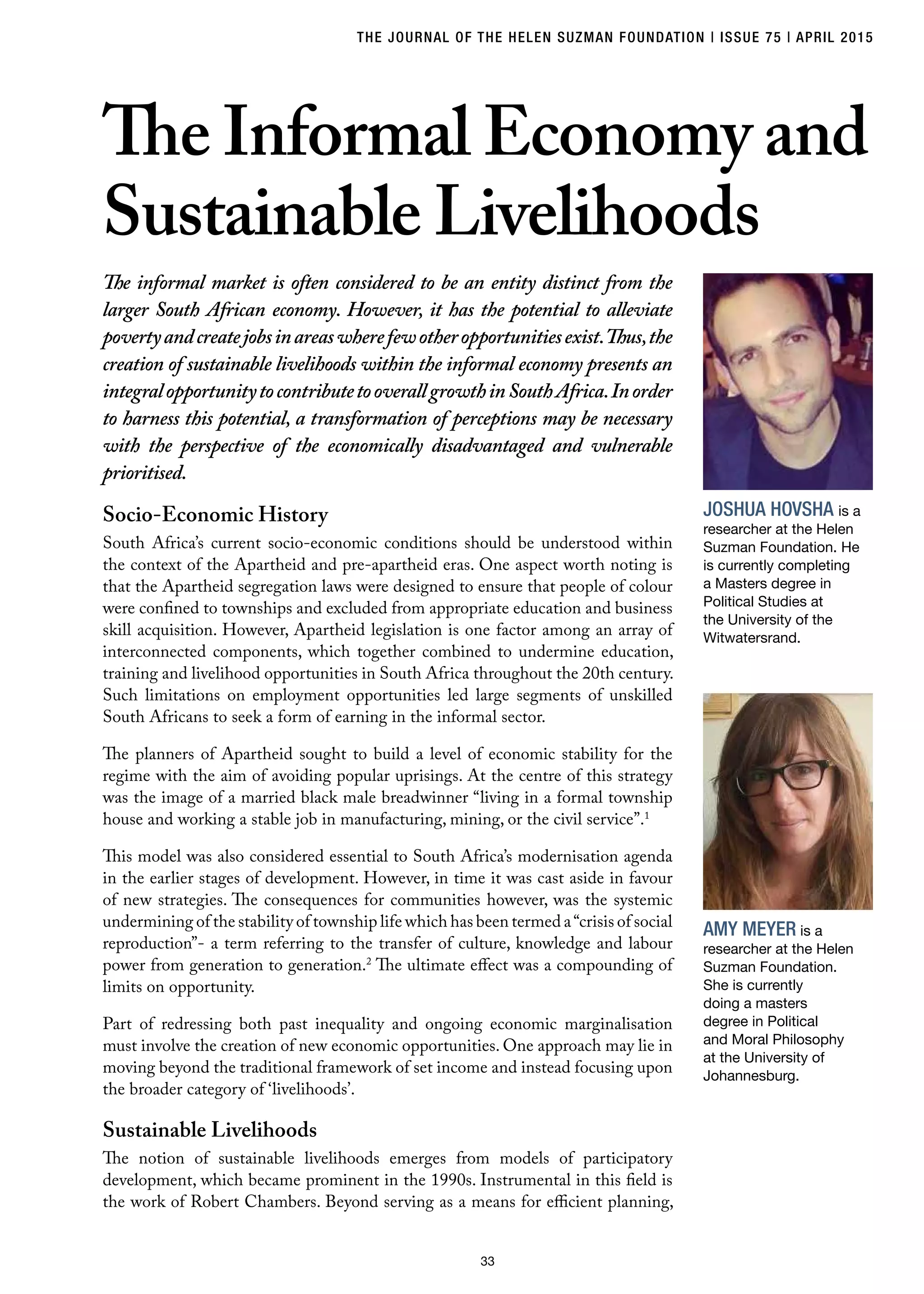 33 The Informal Economy and Sustainable Livelihoods - J Hovsha and A ...