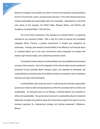 Lockheed Martin Disqualification Statement Example Lockheed Martin Case Study_Final Draft | PDF