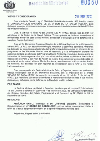 Condecoracion Nacional Orden de Salud Publica