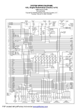 SYSTEM WIRING DIAGRAMS
                              4.0L, Engine Performance Circuits (1 of 4)
                                               1996 Lexus LS 400
                                                For Lextreme
                              Copyright © 1998 Mitchell Repair Information Company, LLC
                                        Thursday, February 12, 2004 09:49AM




PDF created with pdfFactory trial version www.pdffactory.com
 