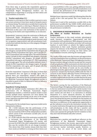 The Effect of Teacher Motivation on Teacher Performance | PDF