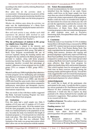 To Compare the Effectiveness of Brain Gym Program versus Body Activated ...