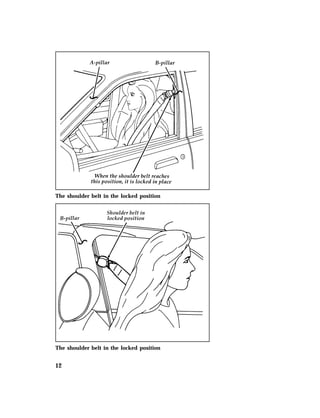 The shoulder belt in the locked position 
The shoulder belt in the locked position 
12 
 