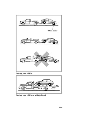 227 
Towing your vehicle 
Towing your vehicle on a flatbed truck 
 