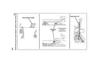 The hood release handle, auxiliary latch, and the hood prop 
rod. 
253 
 