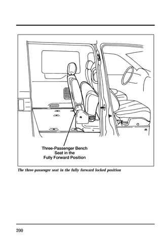 The three-passenger seat in the fully forward locked position 
200 
 
