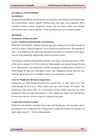 Oral jelly of metformin hydrochloride – Formulation development