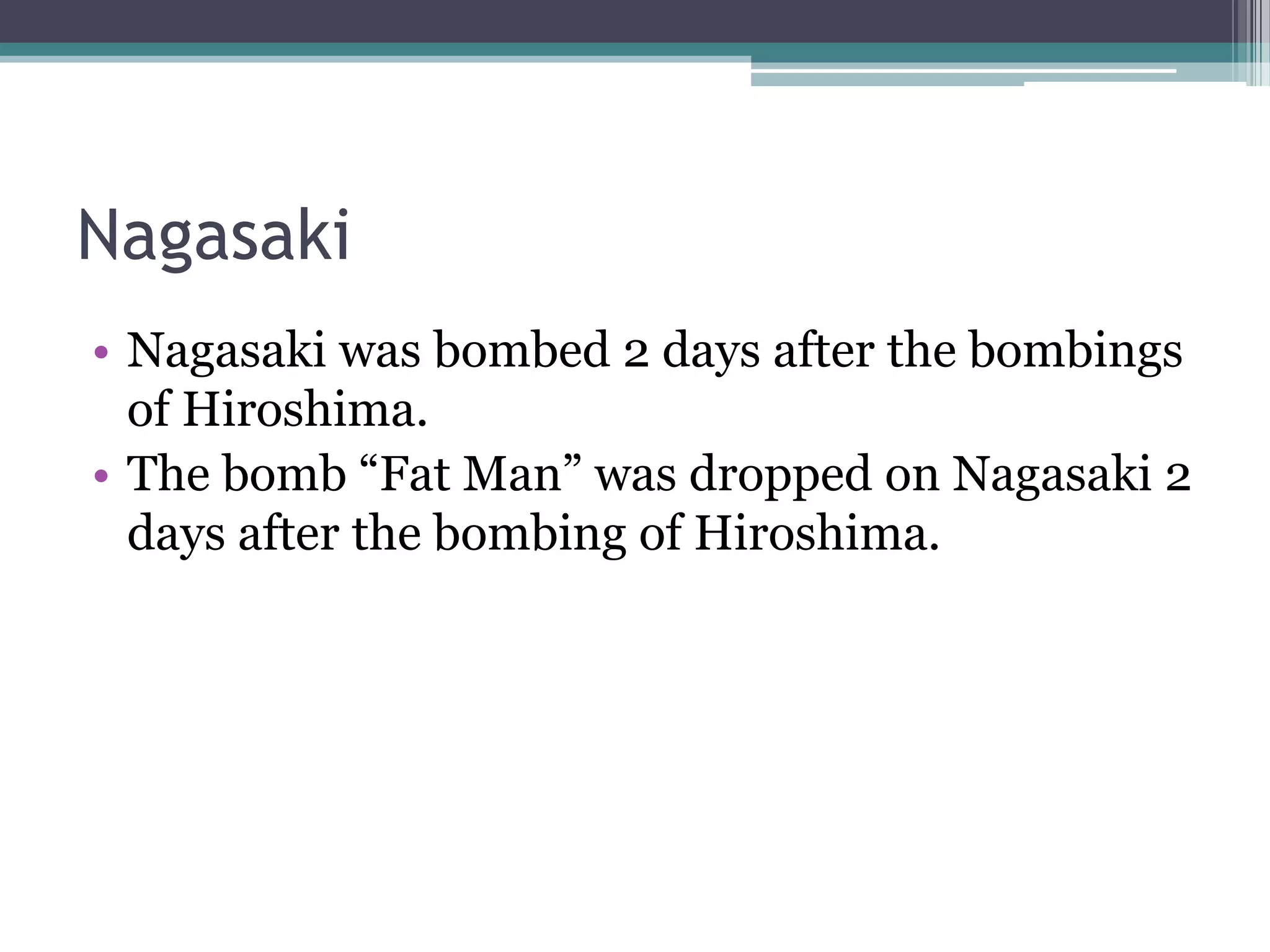 Nagasaki and Hiroshima | PPTX